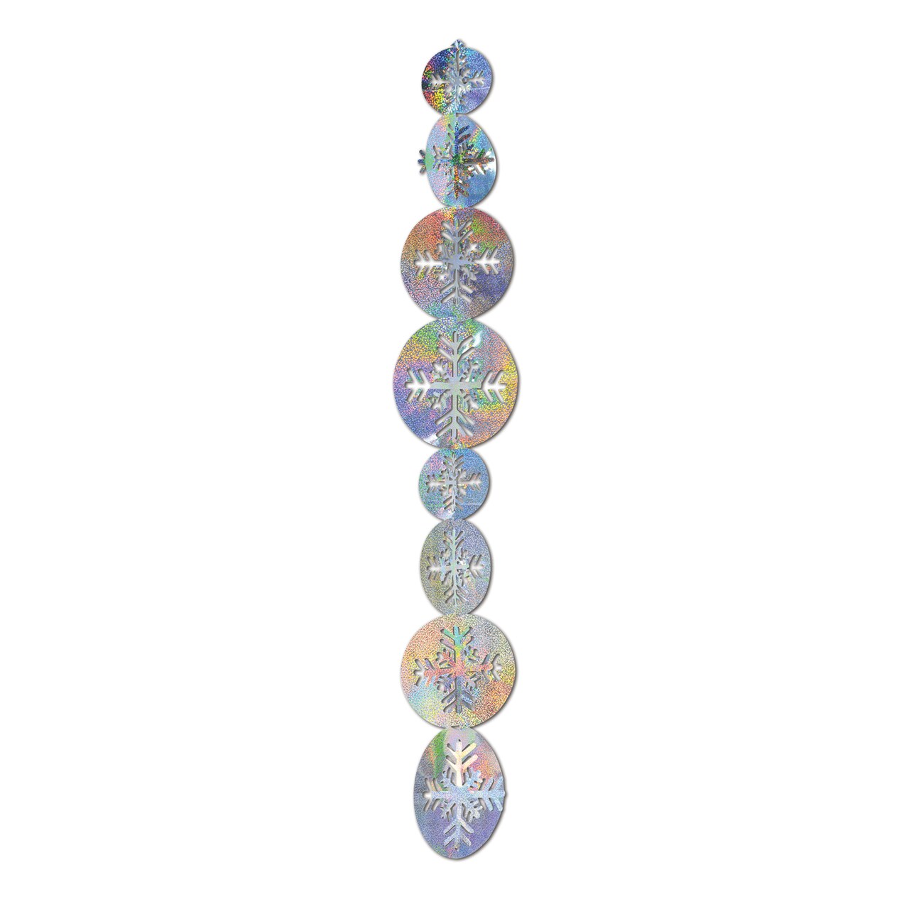 Beistle 25Feet 3-D Prismatic Snowflake Gleam N Garland - 12 Pack